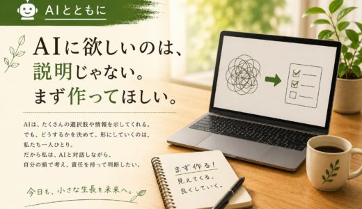 🤖 AIとともに｜AIに欲しいのは、説明じゃない。まず作ってほしい。