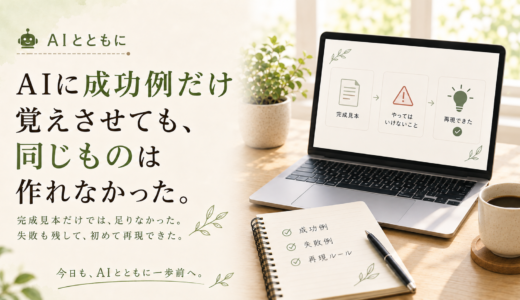 🤖 AIとともに｜AIに成功例だけ覚えさせても、同じものは作れなかった。